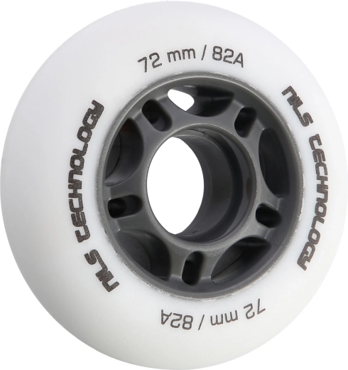 Matte inline skate wheels NILS Extreme 72 mm 82A, white, set of 4 pcs