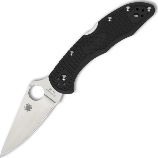 Spyderco Delica 4 – черен EDC сгъваем джобен нож с плосък скос, VG-10, FRN дръжка
