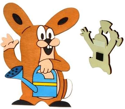 Дървена декоративна магнитка Къртичето – приятелят заек