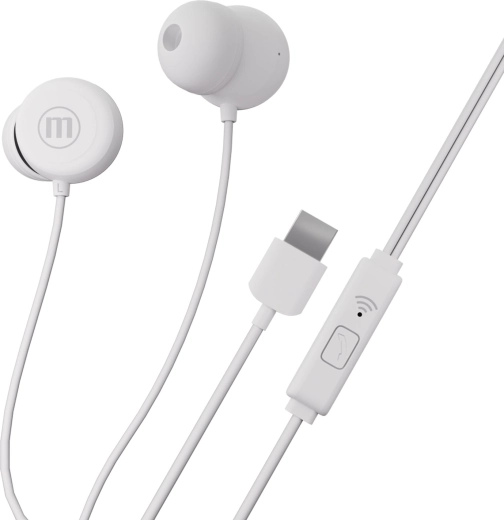Maxell INBAX in-ear wired earphones with USB-C, white