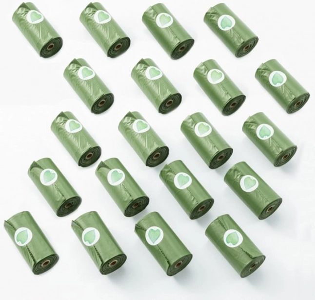 Биоразградими торбички за кучешки екскременти, 20 ролки (300 бр.)