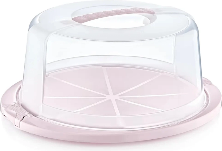 Round Cake Carrier Box Nordic Pink 33.5 × 38 × 17 cm