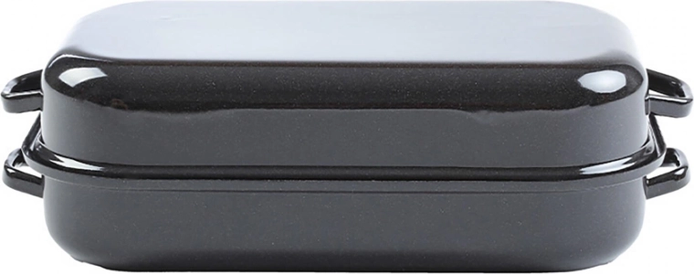 Enamel roasting pan with lid 35 × 24 cm, smooth surface