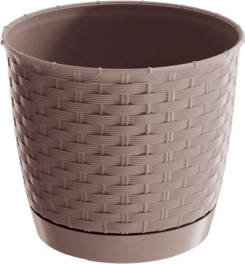 Ratolla Round Flower Pot 16.5 cm mocha with saucer