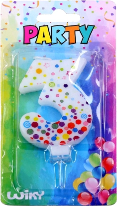 Парти свещ цифра 3 с точки