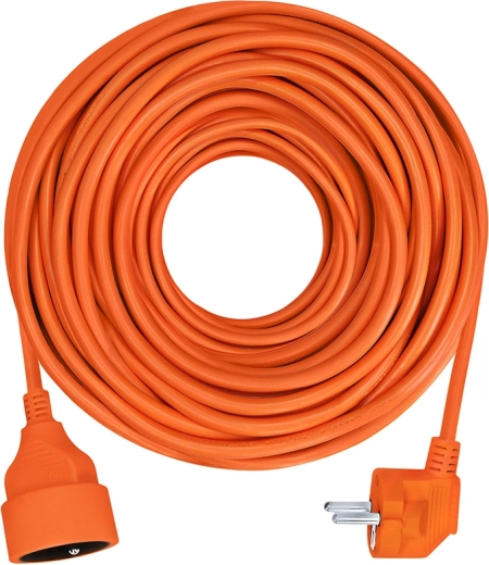 Solight extension cable with coupler, 1 socket, 10 m, orange - 1 piece