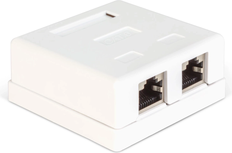 Double Wall-Mounted RJ45 Cat.6 FTP Network Socket