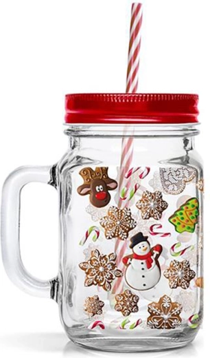 Toro jar with lid and straw, gingerbread cookies, 450 ml
