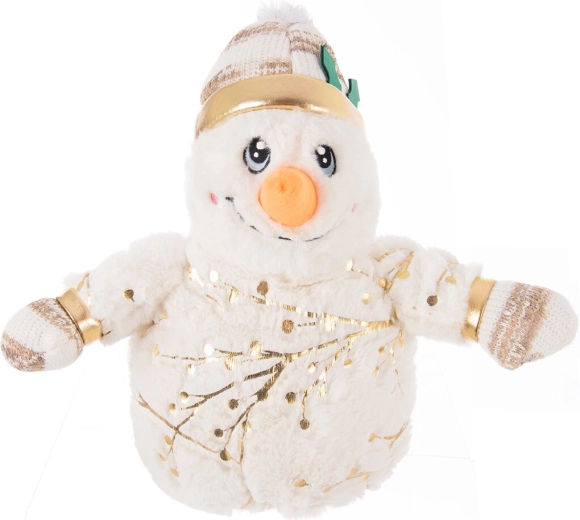 Standing plush snowman, white, 30 cm