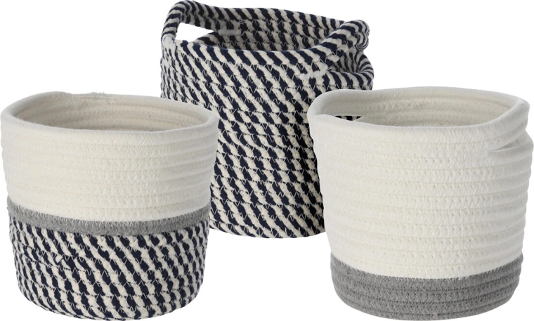 Round cotton basket 13 cm – mix of colors and patterns