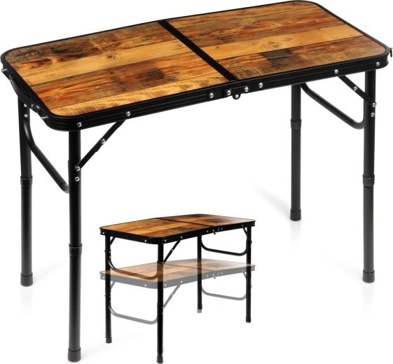 Vilde folding camping table 2-in-1 with adjustable height 80 × 40 cm