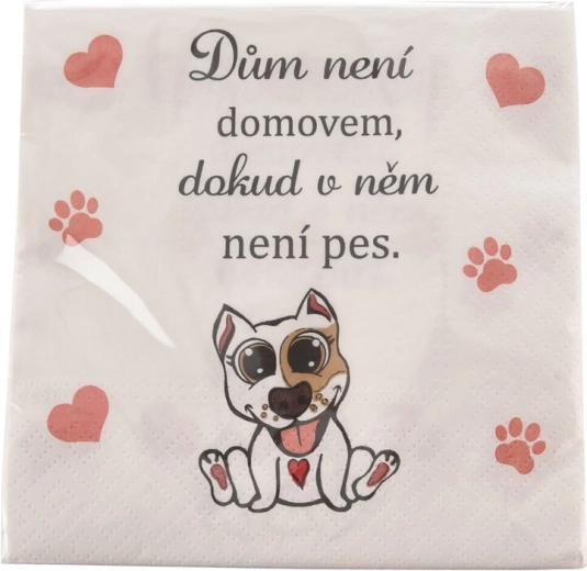 Paper disposable napkins Dog home 33 × 33 cm, 20 pcs