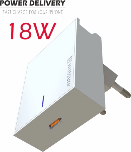 Зарядно с USB-C 18W Power Delivery Swissten