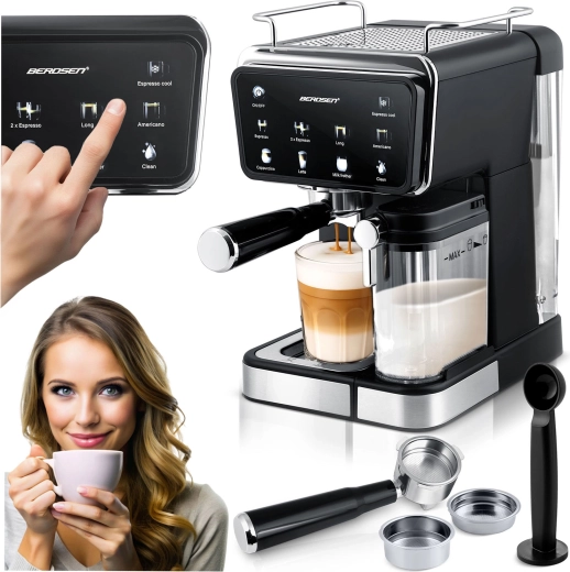 Lever espresso machine with milk frother 20 bar BERDSEN BD-773 black