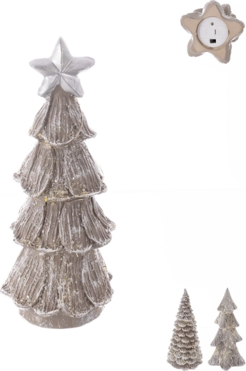 Christmas tree decoration made of polystone with LED lighting