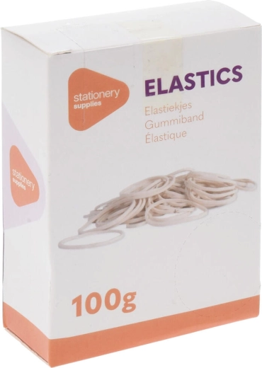 Brown rubber bands – mixed sizes, 100 g