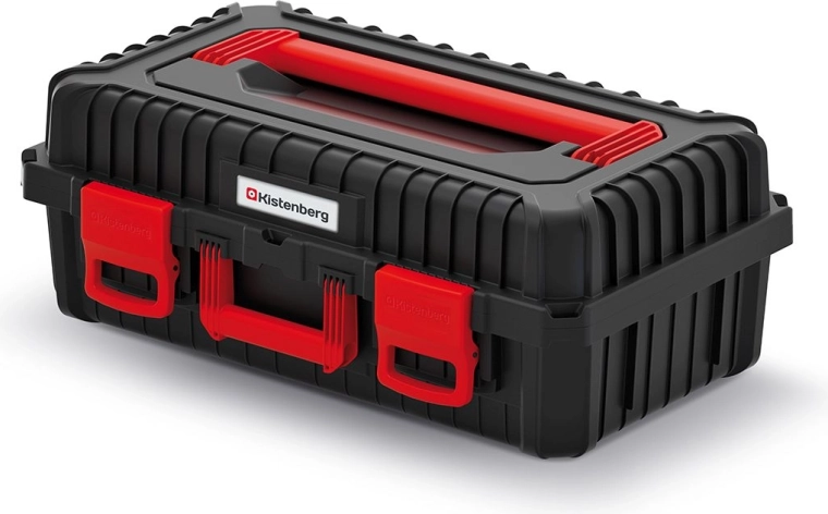 Heavy tool case with foam padding, 585 × 360 × 217 mm, black