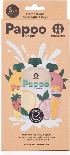Многократни пликове за храна PETITE&MARS Papoo Original, 6 бр.