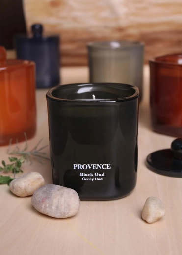 Provence Scented Candle in Glass, Black Oud