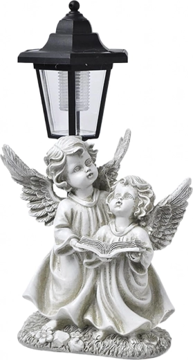 Solar lantern with two angels for a grave and for the garden - 1 piece