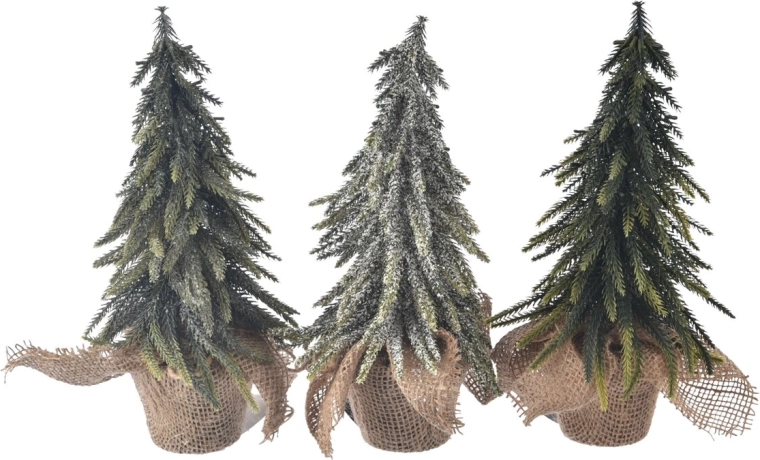 Christmas plastic tree-shaped plant pot cover 28 cm (3 variants)