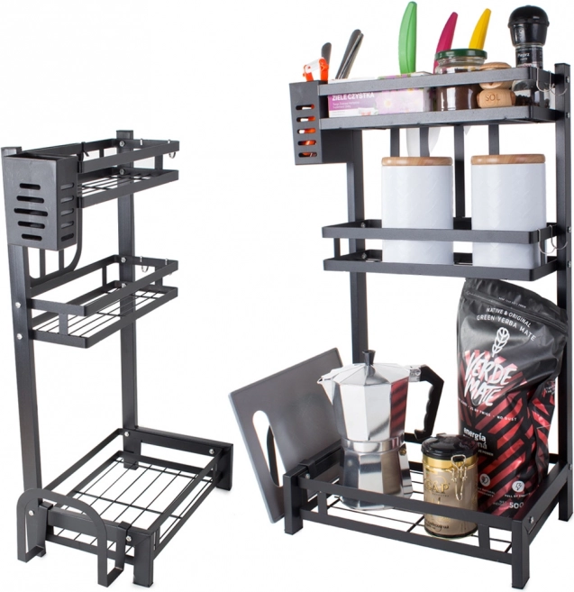 Метален триетажен кухненски органайзер