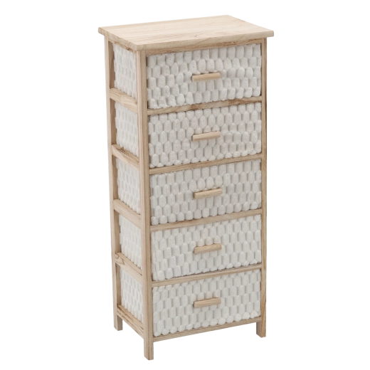 Chest of drawers with 5 fabric drawers 40 × 29 × 90 cm - 1 piece