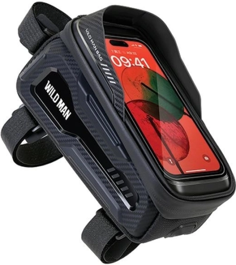 WildMan M20 waterproof case and bike frame mount, black