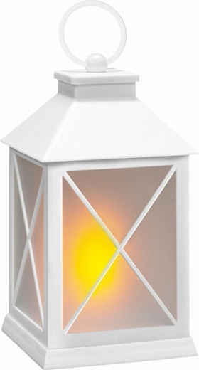 Бяла LED коледна фенерка Solight с таймер