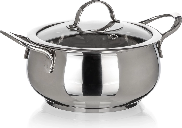 Stainless steel pot with glass lid 14 cm 1.2 l PICCOLO