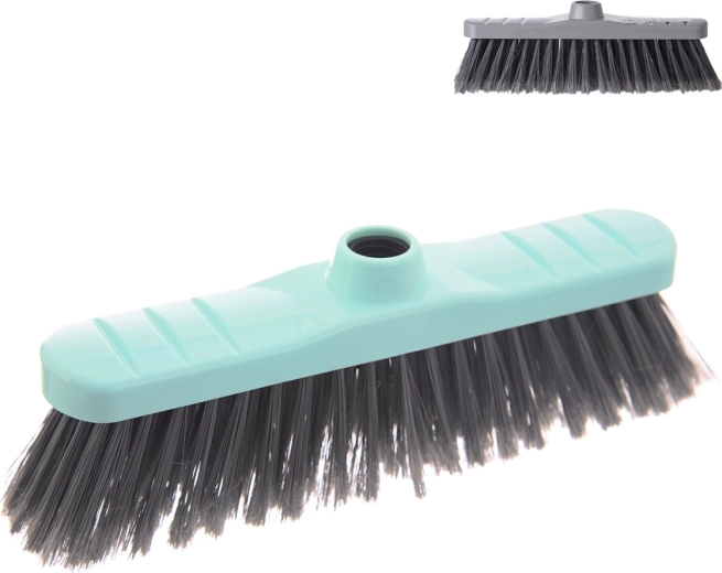 Plastic indoor broom, short, 30 cm (assorted colors)