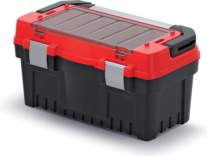 EVO Tool Box with Metal Handle and Locks, 476 × 260 × 256 mm, Red