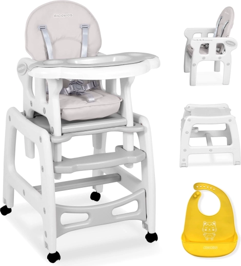 Детско столче за хранене 5в1 RICOKIDS Sinco, сиво
