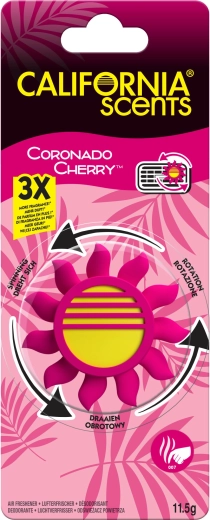Ароматизатор за кола за вентилационна решетка CALIFORNIA SCENTS Coronado Cherry с ротационен механизъм