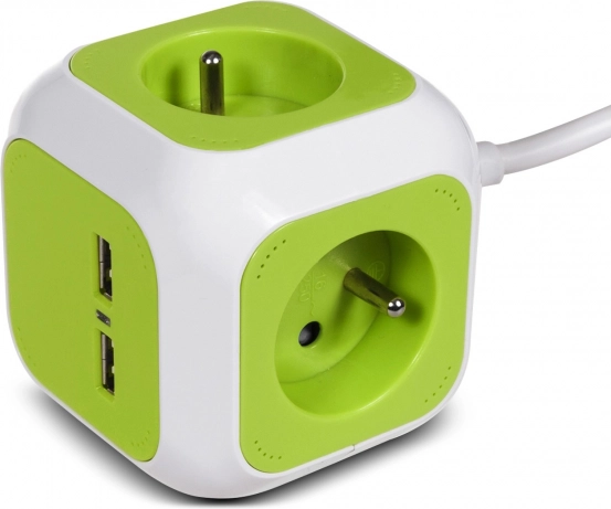 Кубична разклонителна кутия с 4x шуко и 2x USB, 1,4 m GREENBLUE Magic Cube