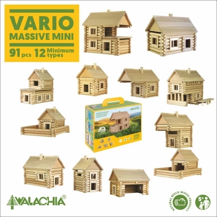 Дървен конструктор VARIO MASSIVE mini – 91 части
