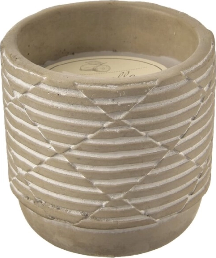 Candle in a cement holder with citronella scent