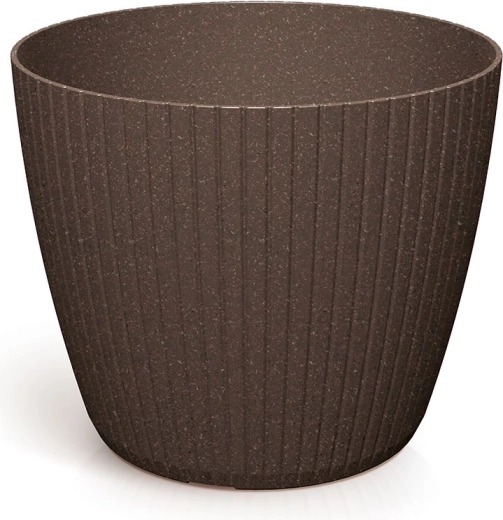 Lamia Eco Wood Flower Pot 23.8 cm – coffee
