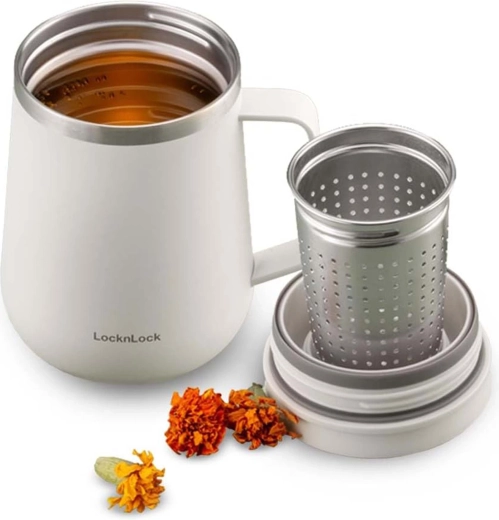 LOCKnLOCK Metro tea thermal mug with handle 400 ml ivory
