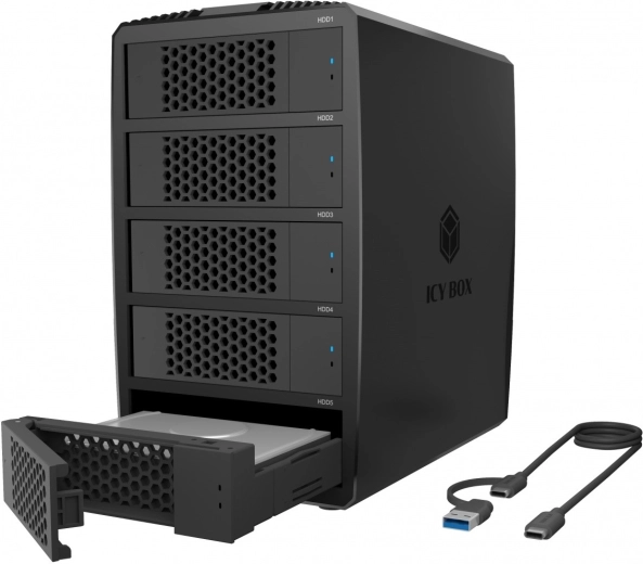 Външен RAID бокс ICY BOX за до 5× SATA диска 2,5/3,5