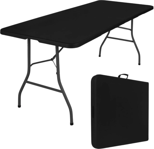 Сгъваема градинска/кетъринг маса 180 см черна - 1 брой