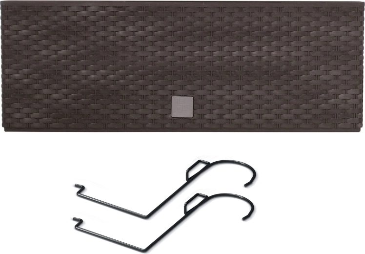 Hanging rattan-look balcony planter Rato Case, umbra