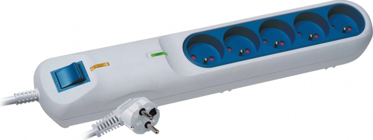Lestar LF-2001A surge protection power strip, 3 sockets, 5 m, gray