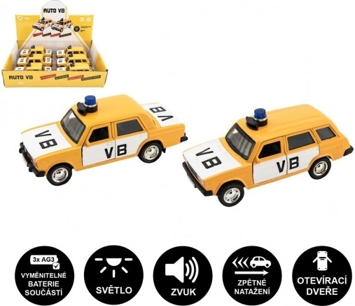 Полицейска кола VB Lada с издърпване назад със светлина и звук