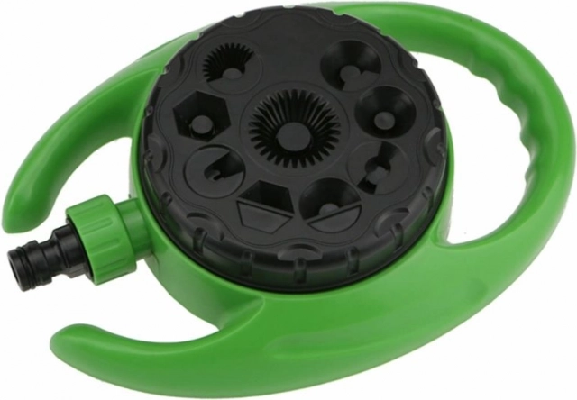 Зелен градински разпръсквач с 9 функции и дъждовен душ