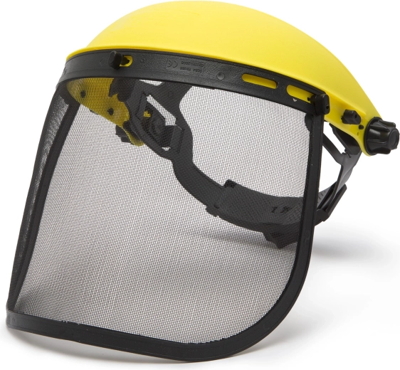 Full-face protective shield with wire mesh