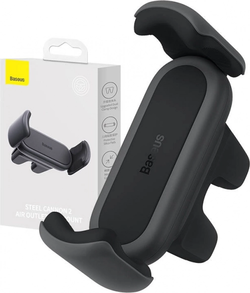 Държач за телефон за кола Baseus Steel Cannon, черен