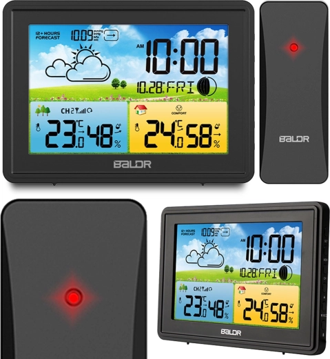 Digital weather station with color display and DCF77, black
