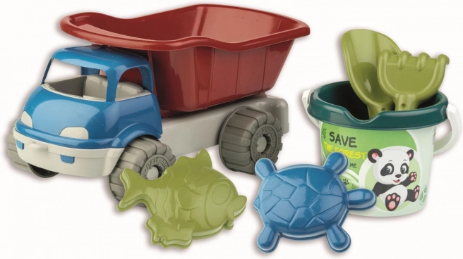 Androni комплект за пясък гора с камион от рециклирана пластмаса