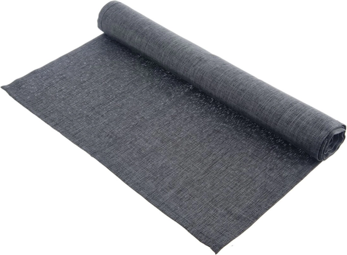 Dark gray polyester table runner 140 × 40 cm